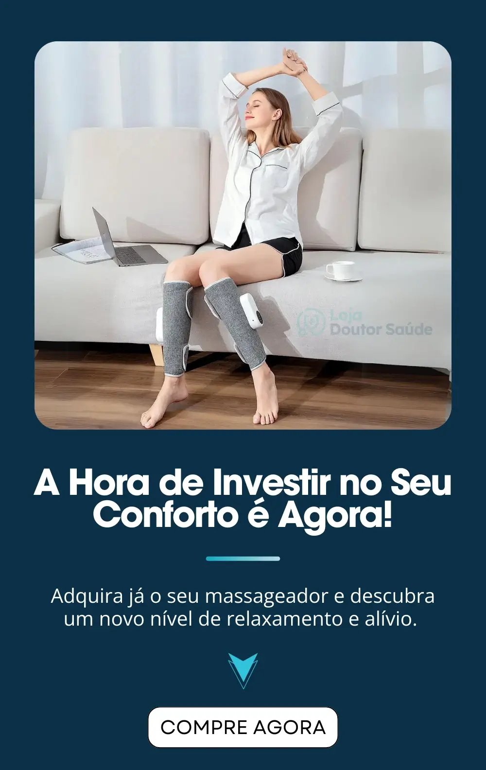 Massageador Elétrico Com Aquecimento Para Perna E Panturrilha
